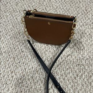 Ralph Lauren Tan Crossbody Bag with Gold Chain